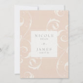 Perzikkleurig en crèmekleurig, wit, zwevend, legan kaart (Voorkant)