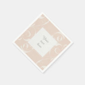 Perzikkleurig en crèmekleurig, wit, zwevend, legan servet (Hoek)