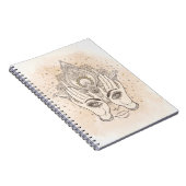 Perzikkleurig en goudboho Lotus Flower Beauty Notitieboek (Rechterzijde)