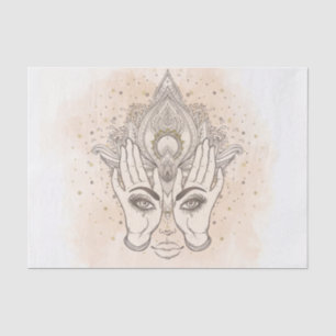 Perzikkleurig en goudboho Lotus Flower Beauty Tissuepapier