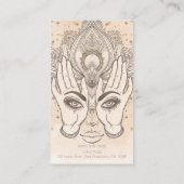 Perzikkleurig en goudboho Lotus Flower Beauty Visitekaartje (Achterkant)