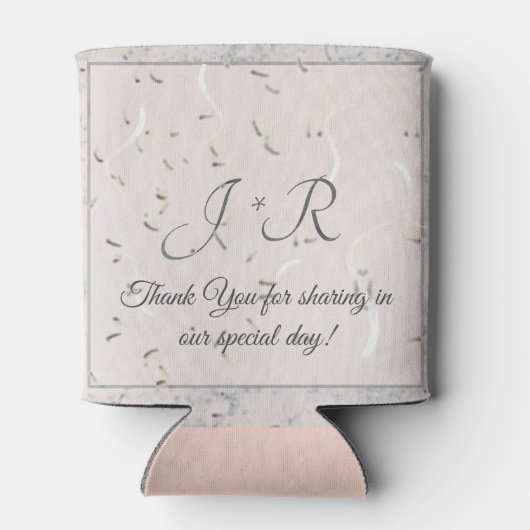 Perzikkleurig en grijs marmer-monogramme blikjeskoeler (Achterkant)