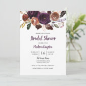 Perzikkleurig en Paars Vrijgezellenfeest van klave Kaart (Staand voorkant)