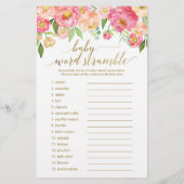 Perzikkleurig en roze pony Baby Word Scramble & Pr (Achterkant)