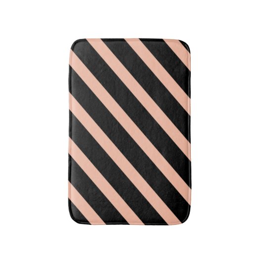 Perzikkleurig en zwart badmat (Voorkant Verticaal)