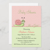 Perzikkleurig, mint-groen, spoelslak, babymeisjesd kaart (Voorkant / Achterkant)