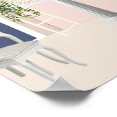 Perzikkleurig Poster van de Bathroom met voetzool (Hoek)