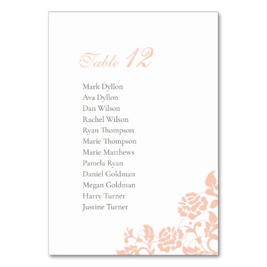 perzikkleurig Roos met rooster Kaart (Achterkant)