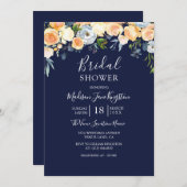 Perzikkleurig Roos Thistle Waterverf Floral Vrijge Kaart (Voorkant / Achterkant)