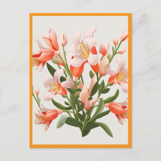 PERZIKKLEURIGE BLOEMEN #1 BRIEFKAART