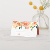 Perzikkleurige bloemen | Trouwplaatskaart (Voorkant)