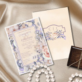 Perzikkleurige bloemenbruiloft uitnodiging