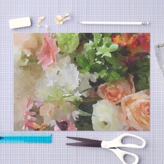 Perzikkleurige en groene Waterverf Tissuepapier (Craft)