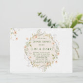 Perzikkleurige en groene wilde bloemen — grote ste kaart (Staand voorkant)