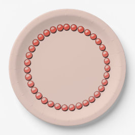 Perzikkleurige en koraalgetande Kettingen Gedrukt  Papieren Bordje