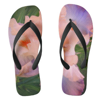 Perzikkleurige en lavender Iris-Teenslippers Teenslippers