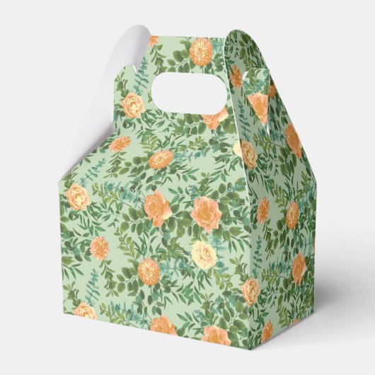 Perzikkleurige en lichte groene pony's en Roos (Fl Bedankdoosjes (Achterkant)