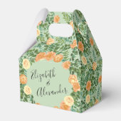 Perzikkleurige en lichte groene pony's en Roos (Fl Bedankdoosjes (Voorkant Zijde)