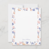 Perzikkleurige en Paarse Floral-gepersonaliseerde  Kaart (Voorkant)