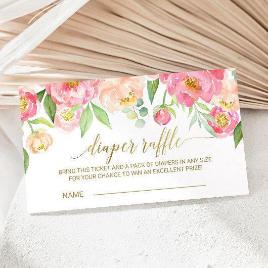 Perzikkleurige en roze pony Diaper invitatie invul Informatiekaartje