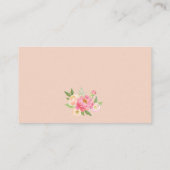 Perzikkleurige en roze pony Diaper invitatie invul Informatiekaartje (Achterkant)