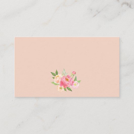 Perzikkleurige en roze pony Diaper invitatie invul Informatiekaartje (Achterkant)