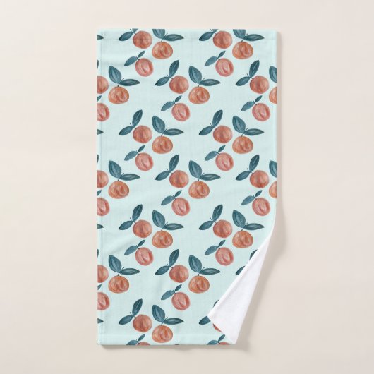 Perzikkleurige keukenset voor fruitwissers bad handdoek (Handdoek)