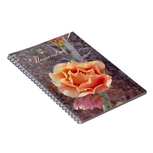  perzikkleurige perenbloem notitieboek (Rechterzijde)