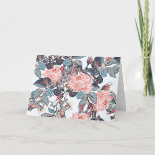 perzikkleurige rozen verjaardag kaart