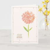 Perzikkleurige ventilatorkaart voor Waterverf Kaart (Gele Bloem)