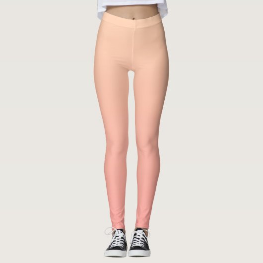 Perzikkleurige verloopachtergrond leggings (Voorkant)