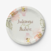 Perzikkleurige waterverf bord (Voorkant)