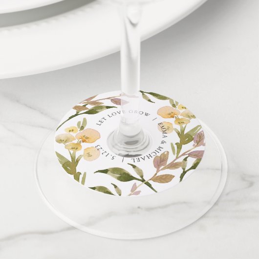 Perzikkleurige  Waterverf Label (Dichtbij)