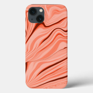 Perzikkleurige, zalmkoraal- en roze-mengkrommen iPhone 13 hoesje