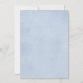 Perzikkoraal en blauw bloemen waterverf bruiloft kaart (Achterkant)