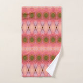 Perzikkoraal roze groen bad handdoek (Handdoek)