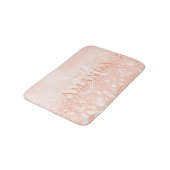 Perzikkoraal wit pastel Glitter Naam Monogram Badmat (Gekanteld)