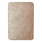 Perzikkream Ombre Gold Glitter Leopard Print  Badmat (Voorkant Verticaal)