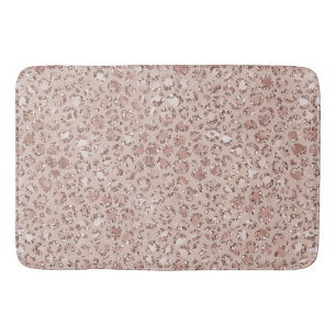 Perzikkrem Blush leopard Print Glitter Badmat