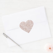 Perzikkrem Blush leopard Print Glitter Hart Sticker (Envelop)