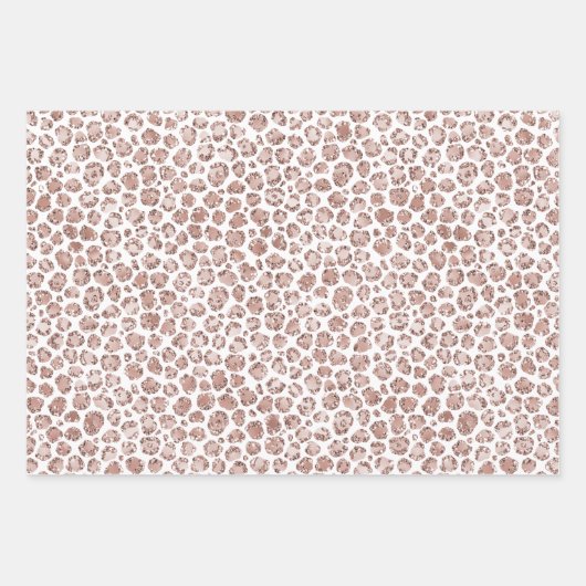 Perzikkrem Blush leopard Print Glitter Inpakpapier Vel (Voorkant 2)