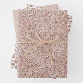 Perzikkrem Blush leopard Print Glitter Inpakpapier Vel (In situ)