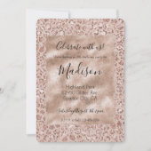 Perzikkrem Blush leopard Print Glitter Kaart (Voorkant)