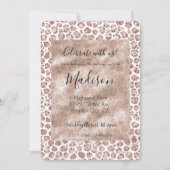 Perzikkrem Blush leopard Print Glitter Kaart (Voorkant)