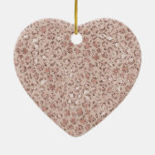 Perzikkrem Blush leopard Print Glitter Keramisch Ornament (Achterkant)