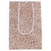 Perzikkrem Blush leopard Print Glitter Medium Cadeauzakje (Achterkant)