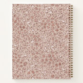 Perzikkrem Blush leopard Print Glitter Notitieboek (Achterkant)