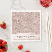 Perzikkrem Blush leopard Print Glitter Servet (Insitu)