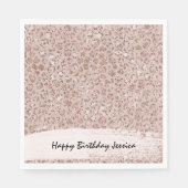 Perzikkrem Blush leopard Print Glitter Servet (Voorkant)
