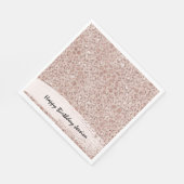 Perzikkrem Blush leopard Print Glitter Servet (Hoek)